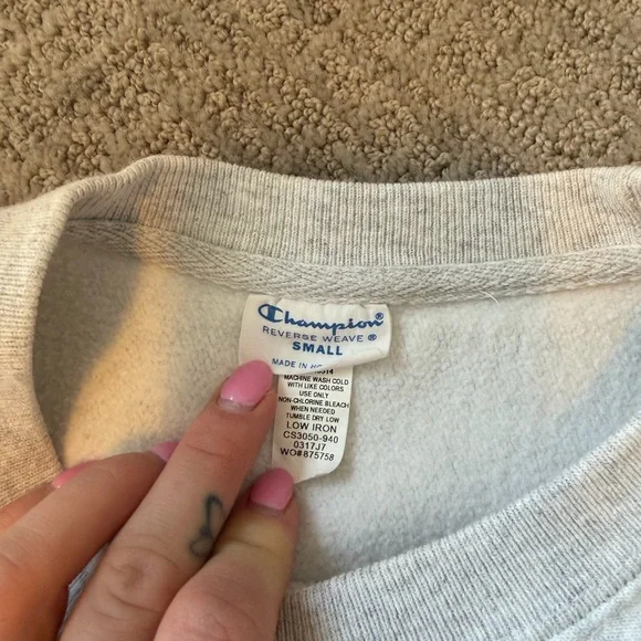 Champion Gray Minnesota Duluth 1895 Crewneck Sweatshirt with Maroon Print - Picture 2 of 2